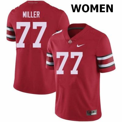 NCAA Ohio State Buckeyes Women's #77 Harry Miller Red Nike Football College Jersey DVH1845QE